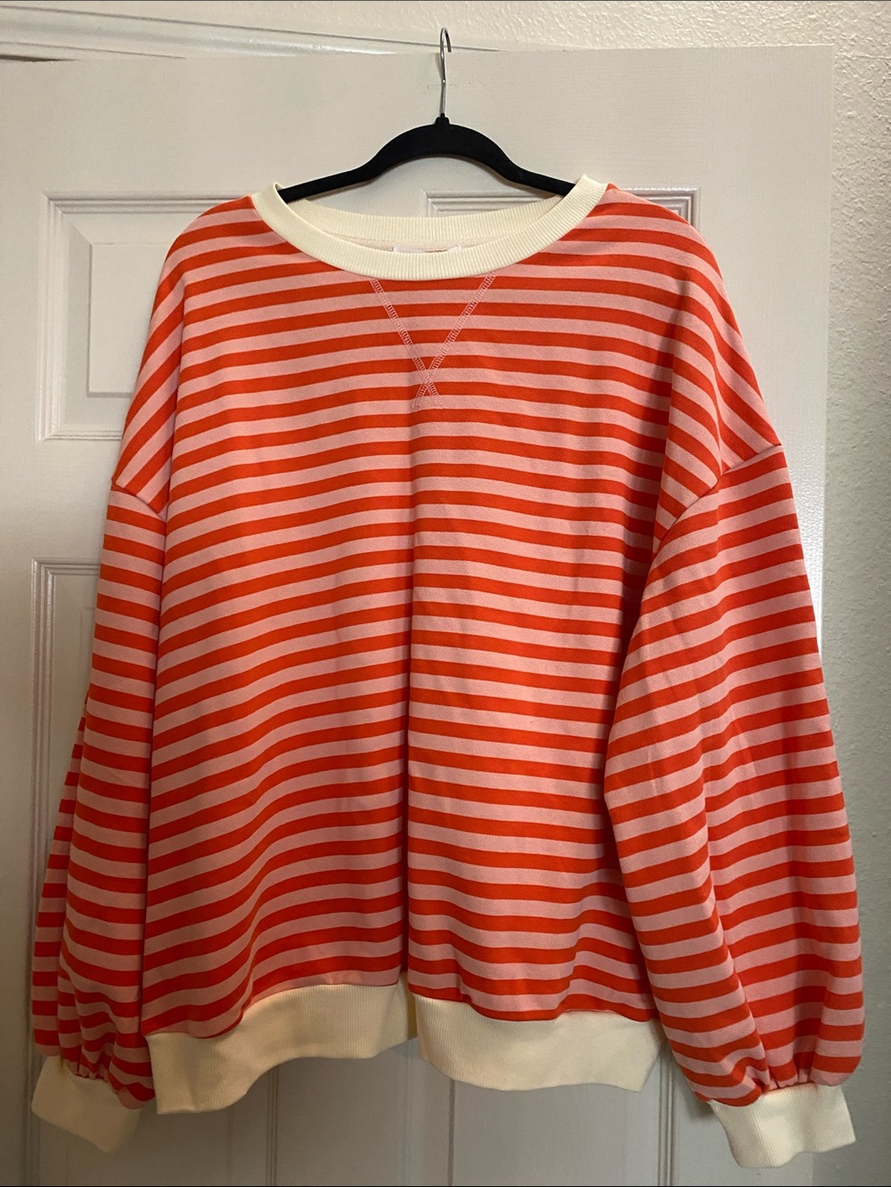 UE Striped Tee in Orange and Cream